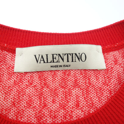 美品◆ヴァレンティノ ニット 半袖 Vロゴ レディース レッド系 サイズ XS VALENTINO【AFB15】