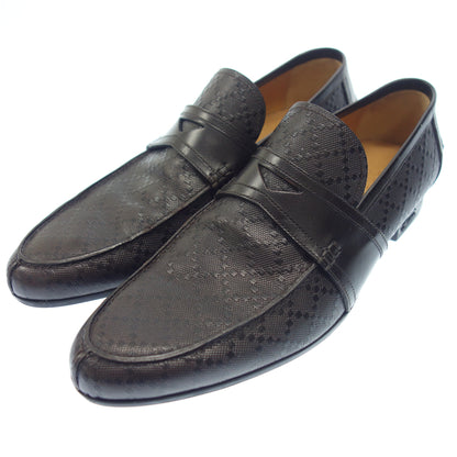 Good condition ◆ Gucci Leather Loafer Diamante Black Size 7 Men's GUCCI DIAMANTE [AFD8] 