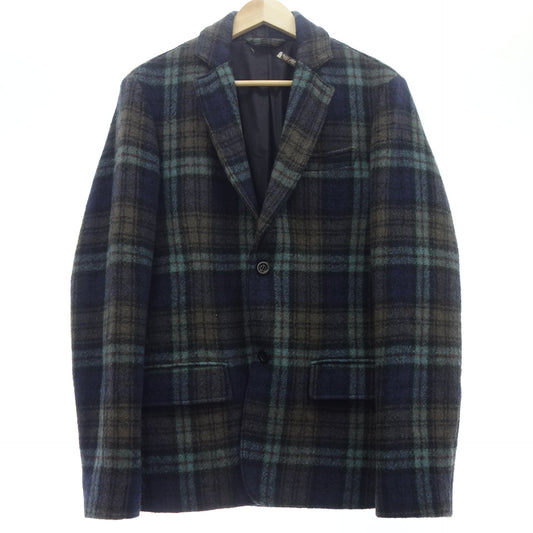 Bottega Veneta 2B Jacket Wool x Nylon Check Men's Green 48 BOTTEGA VENETA [AFA13] [Used] 