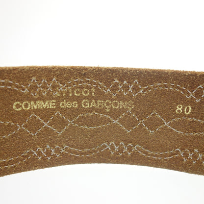 二手的◆ 经编面料 COMME des GARCONS 皮带皮革银金属零件西式男士棕色尺寸 80 经编面料 COMME des GARCONS [AFI11] 