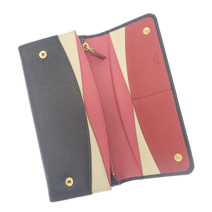 Used ◆Prada bi-fold long wallet 93809 Saffiano ladies black PRADA [AFI17] 