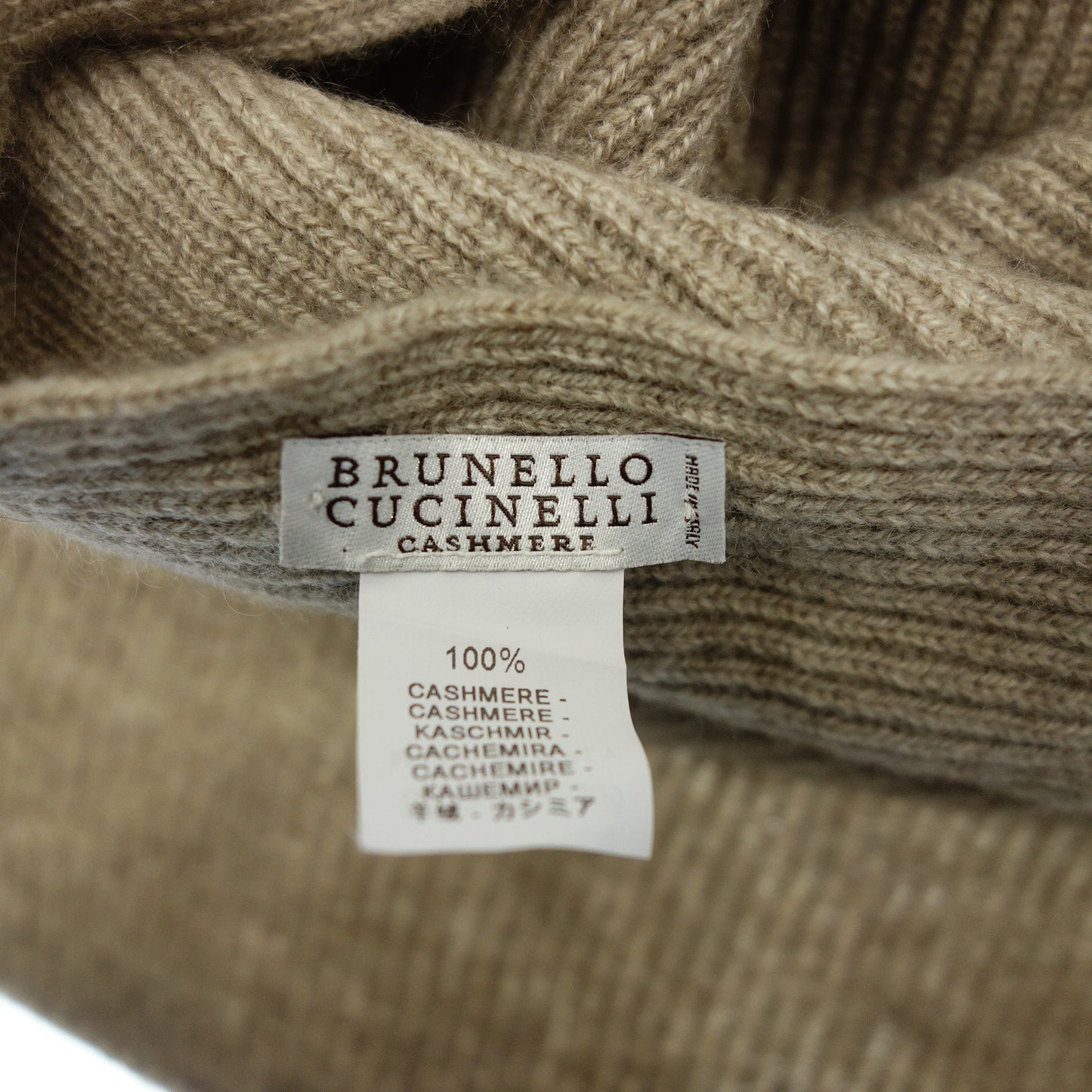 ブルネロクチネリ ニットマフラー カシミヤ ベージュ BRUNELLO CUCINELLI【AFI22】【中古】