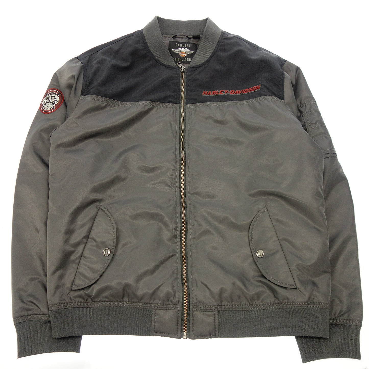 Good Condition ◆ Harley-Davidson MA-1 Quilt Lining Nylon Gray Size M 97494-19VM Men's Harley-Davidson [AFA10] 