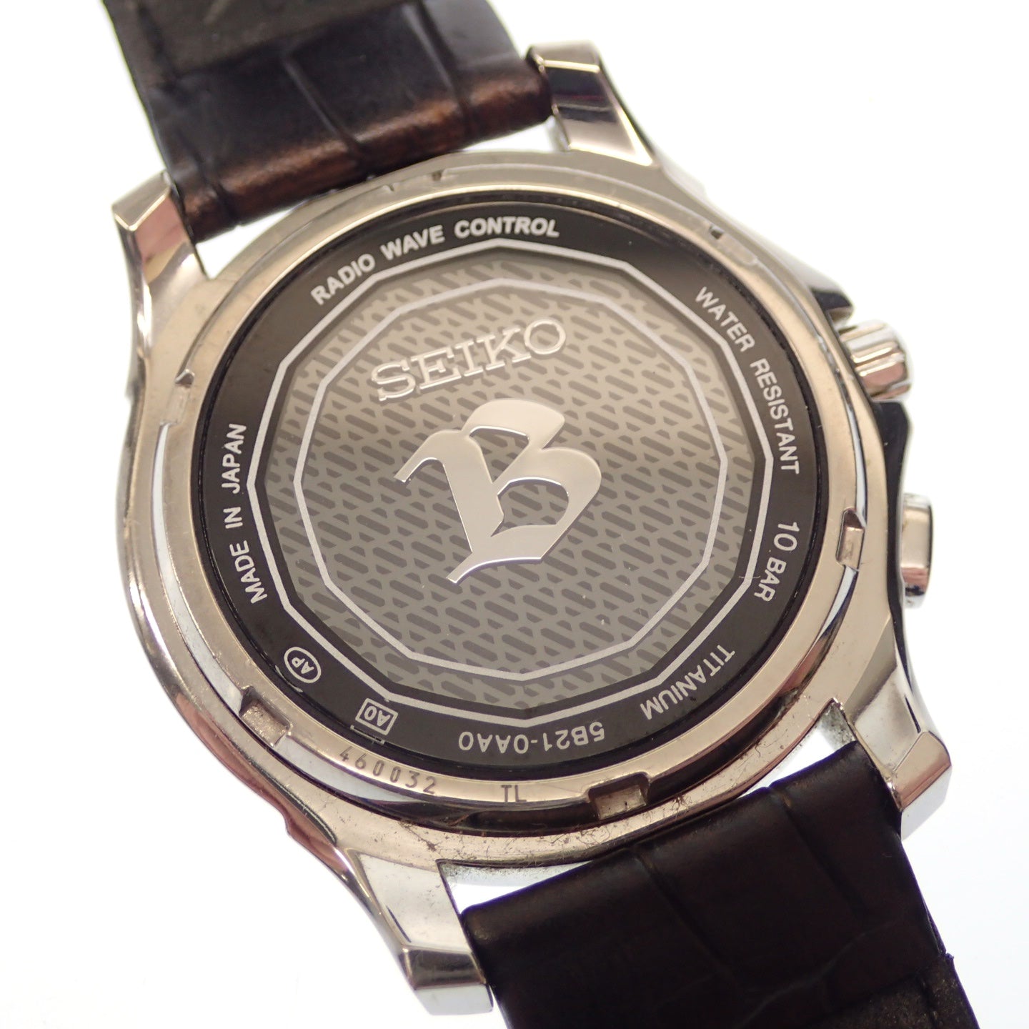 Used Seiko watch Brightz 5B21-0AA0 white dial solar radio SEIKO [AFI18] 