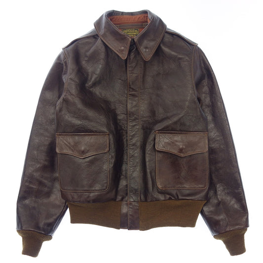 Very good condition◆Buzz Rickson's Leather Jacket TYPE A-2 BR80579 Men's Size 38 Brown BUZZ RICKSON'S [AFG1] 