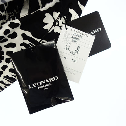 Leonard Spring Coat Domino Gold Button 100% Silk Women's 9AR White x Black LEONARD DOMINO [AFB7] [Used] 