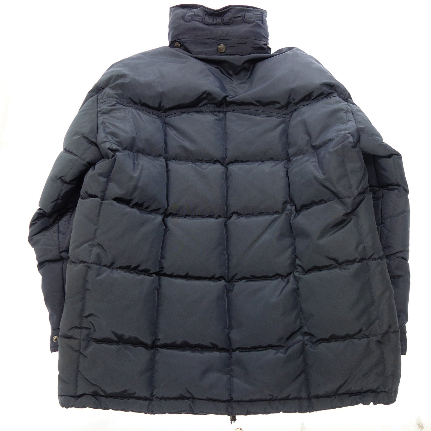 Used ◆ Gucci down jacket zip up silver metal fittings M men's dark blue GUCCI [AFA9] 