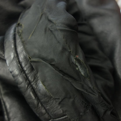 Good Condition ◆LOEWE Leather Jacket Fur Design Vintage Men's Black 50 LOEWE [AFG1] 