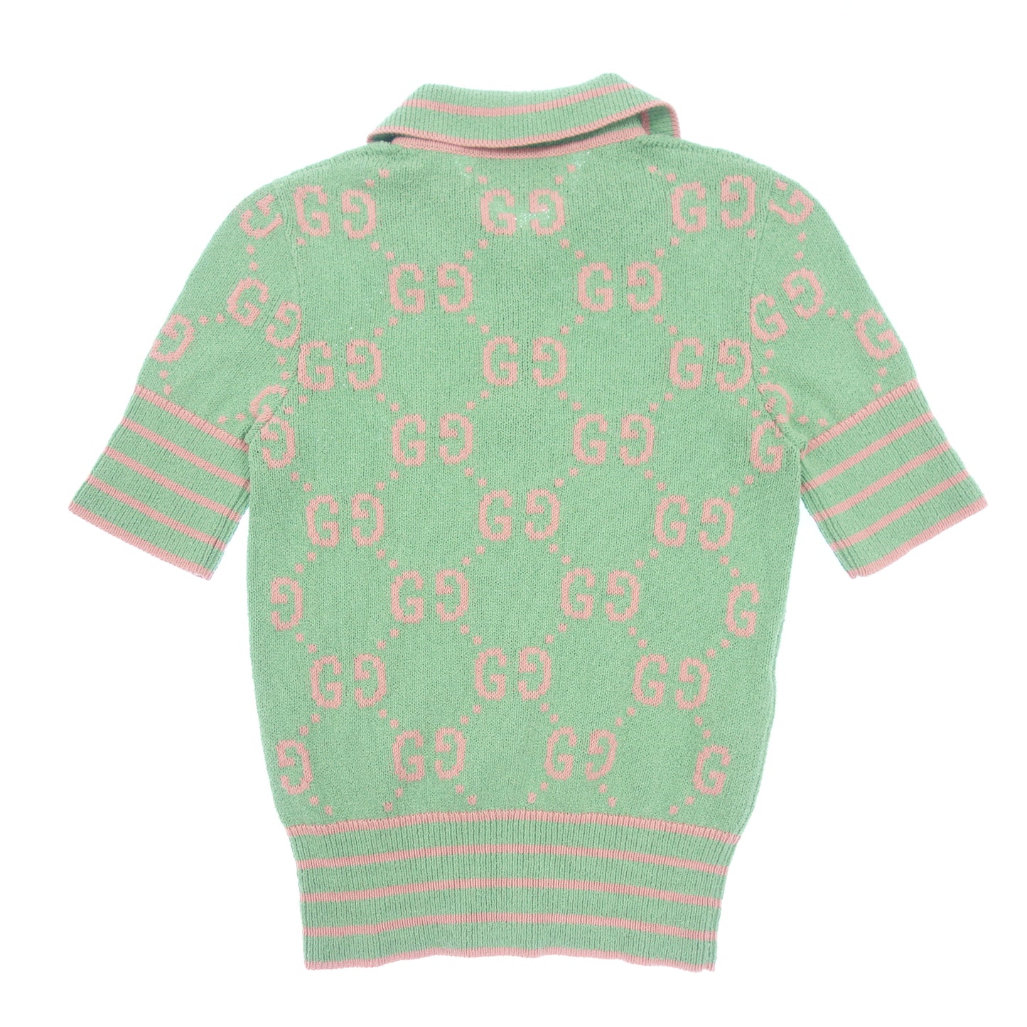 Good Condition ◆ Gucci GG Cotton Polo Shirt 691651 XKCAN Women's Green Size XXS GUCCi [AFB15] 