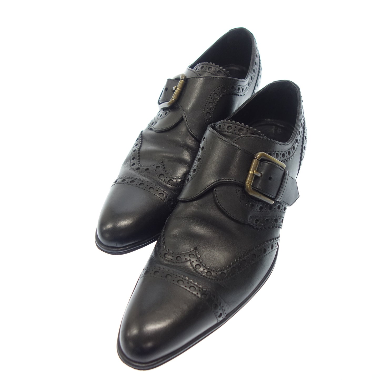 Good Condition◆Dolce &amp; Gabbana Leather Shoes Single Monk Men's Black Size 6.5 DOLCE&amp;GABBANA [AFC16] 