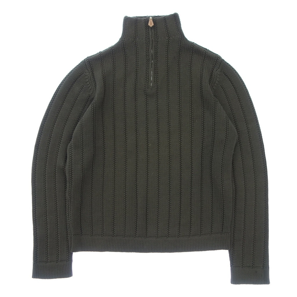 Good Condition◆Hermes Knit Sweater Zip Design Men's Khaki Size S HERMES [AFB17] 