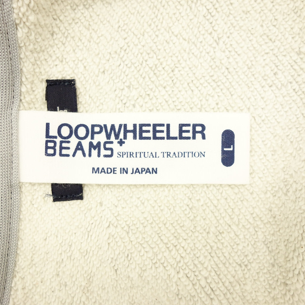 状况良好 ◆ Loopwheeler 派克大衣 Beams Plus 定制拉链运动衫修身男式灰色 L 码 LOOPWHEELER BEAMS PLUS + 修身版型 [AFB10] 