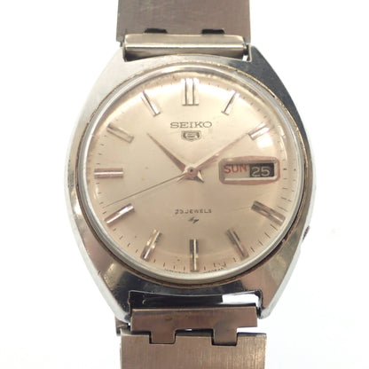 中古◆セイコー5 ジャンク品 腕時計 自動巻き 5126-8050 23JEWELS シルバー SEIKO【AFI8】