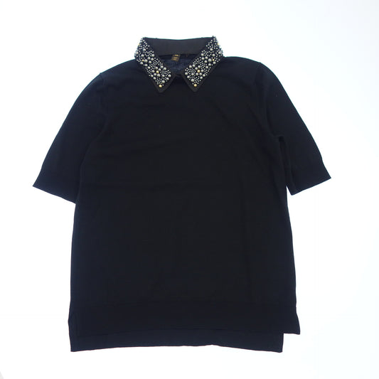 状况良好 ◆Louis Vuitton T 恤 13SS 领子 Bijoux 棉质女士黑色 XS 码 LOUIS VUITTON [AFB3] 