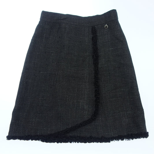 CHANEL Skirt Tweed 09A 42 Women's Black CHANEL [AFB6] [Used] 