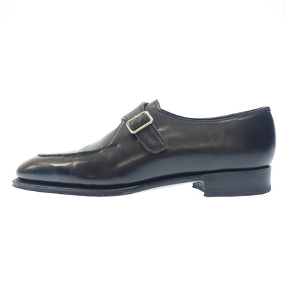 Good Condition◆Edward Green Leather Shoes Single Monk Clapham Skin Stitch Men's 6D Black with Box EDWARD GREEN CLAPHAM [LA] 