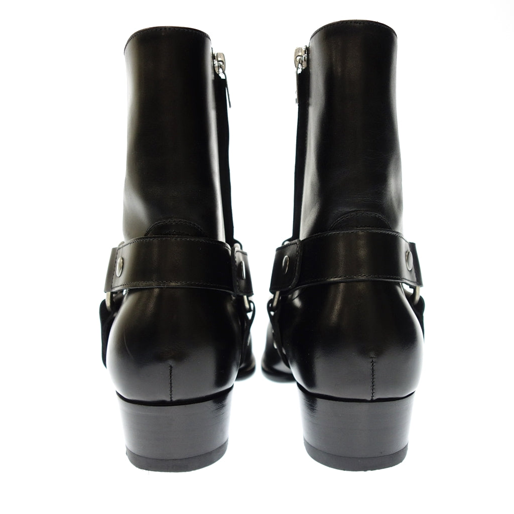 Good Condition◆Saint Laurent Boots Wyatt Harness 496880 Men's 39 Black SAINT LAURENT [AFD4] 