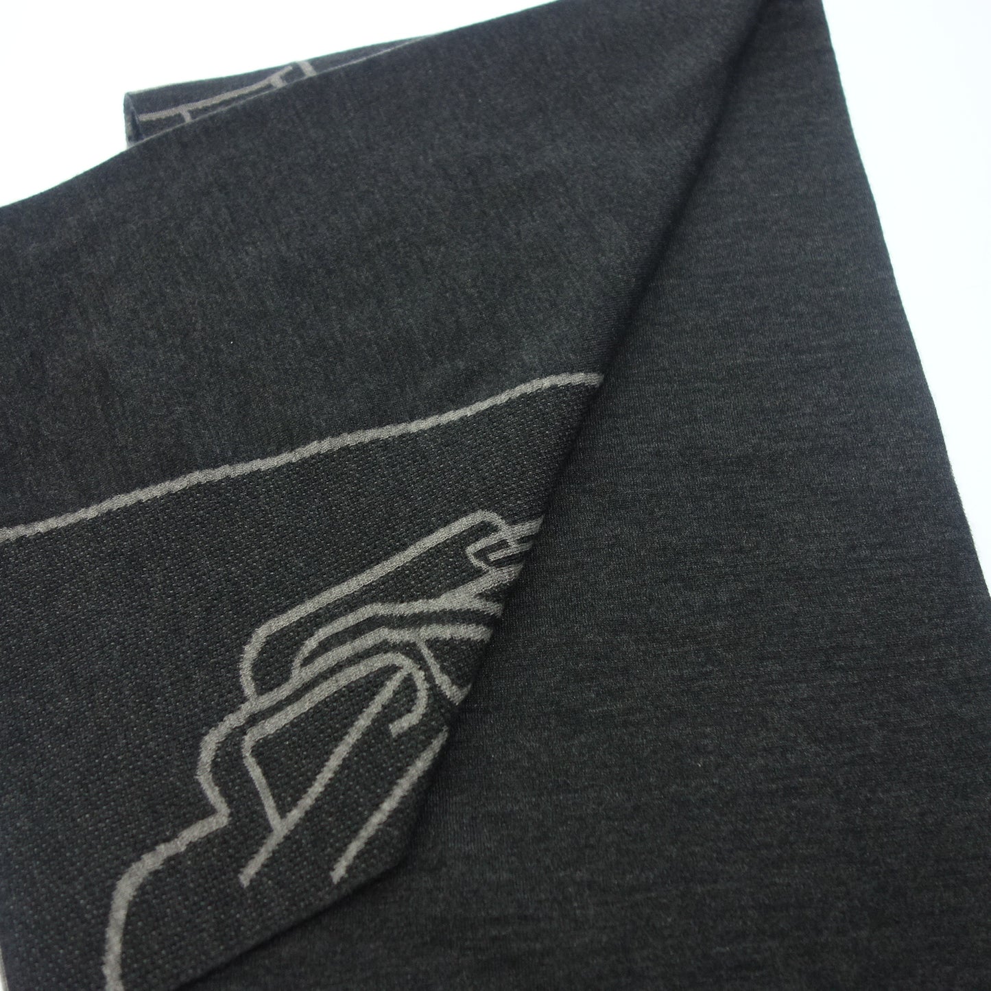 Used ◆Hermes Stole H Logo Reversible Gray HERMES [AFI12] 