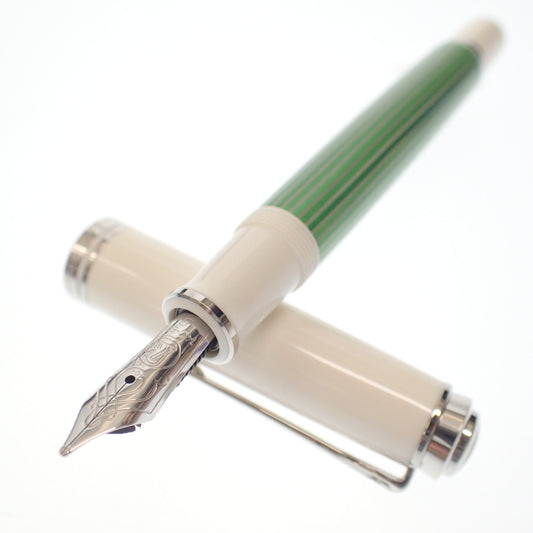 Very good condition ◆ Pelikan Fountain Pen Souverane GP x Resin Nib 14C Green x White Pelikan [AFI11] 