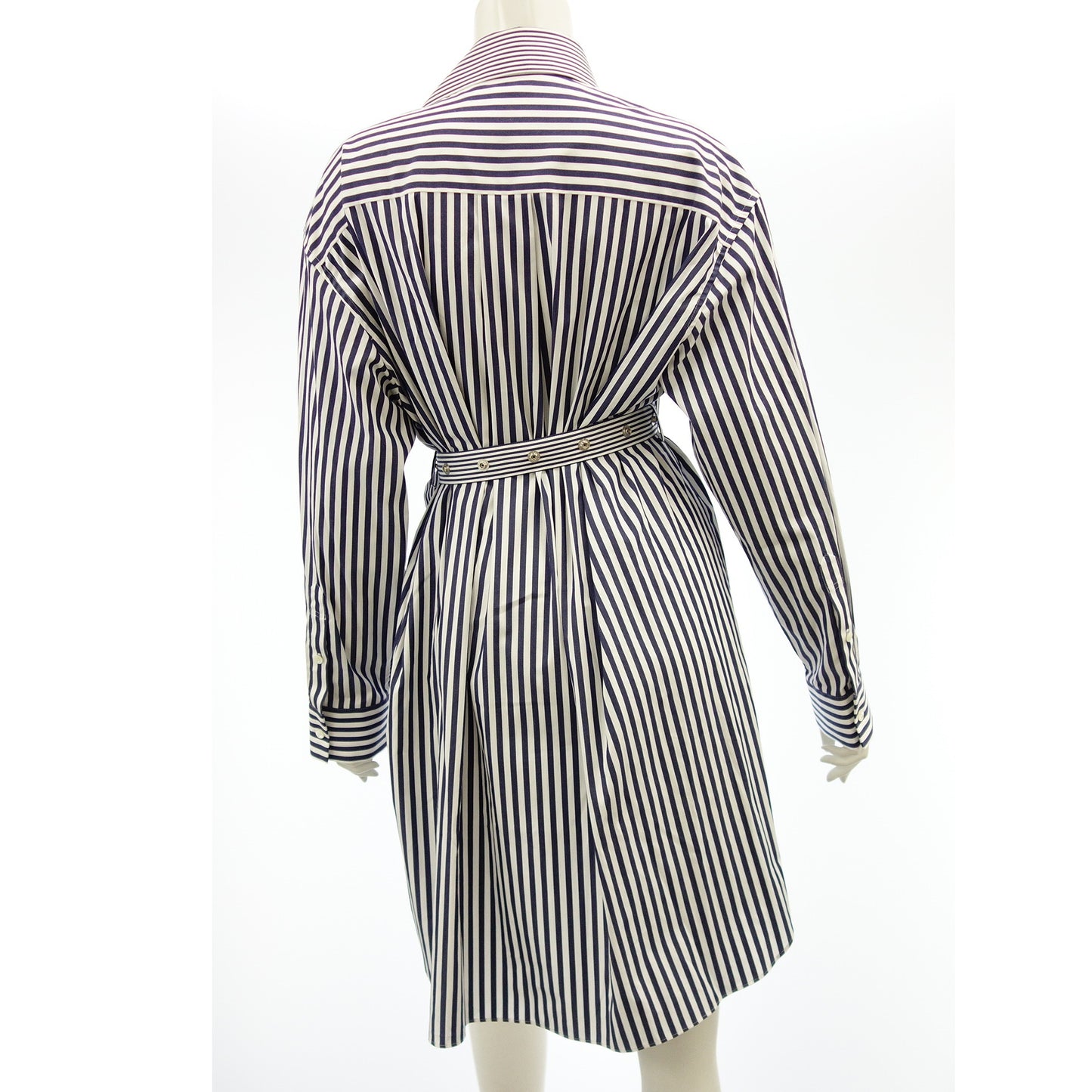 Very good condition ◆ Sacai Shirt Dress Cotton Poplin Dress Striped 23-06529 Blue Size 2 Ladies sacai [AFB32] 