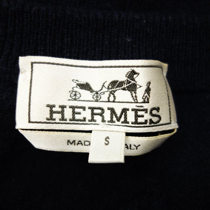 中古◆エルメス ニットセーター カシミヤ100 サイズS メンズ ネイビー HERMES【AFB13】