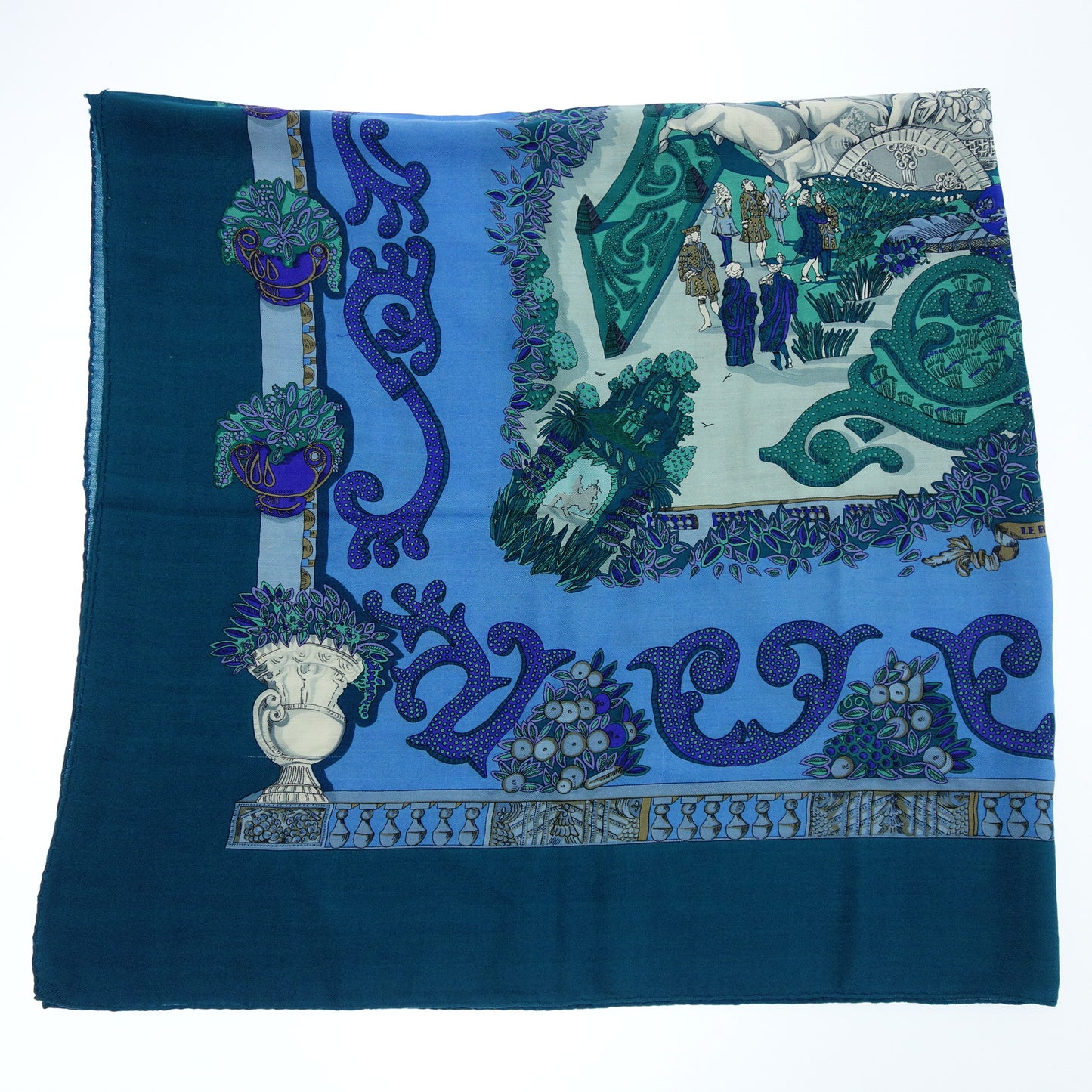 Hermes Carre 140 Scarf LE PARADIS DU ROY King's Paradise Women's Blue HERMES [AFI12] [Used] 