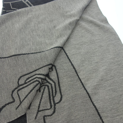 Used ◆Hermes Stole H Logo Reversible Gray HERMES [AFI12] 