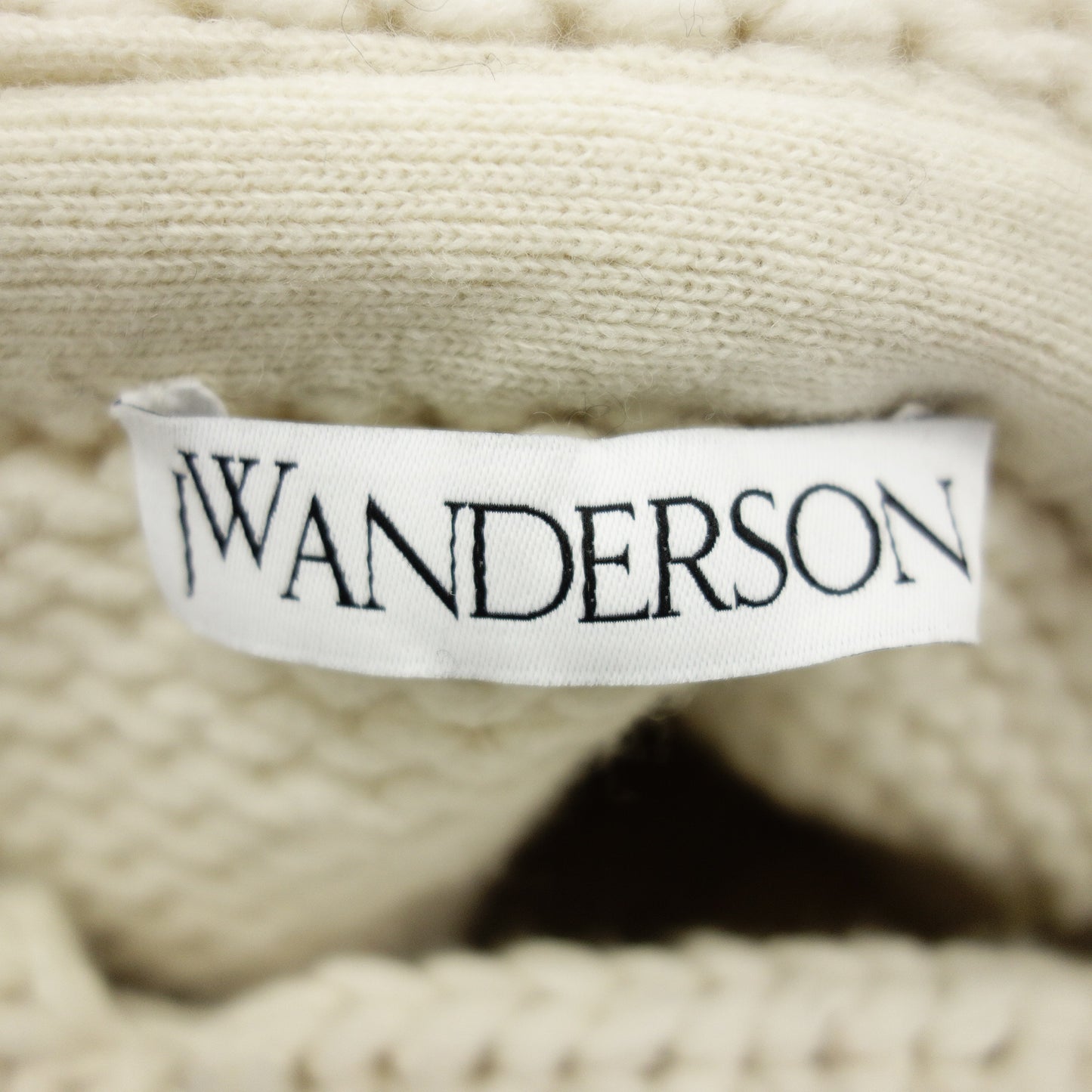 ジェイダブリューアンダーソン ニットパーカー JW intarsia-knit hoodie メンズ ホワイト M JW ANDERSON【AFB1】【中古】