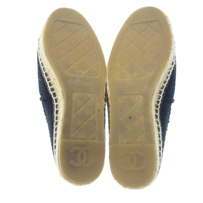 Used ◆CHANEL slip-on flat shoes 20K chain CC espadrilles ladies black size 35 G36368 CHANEL [AFC20] 