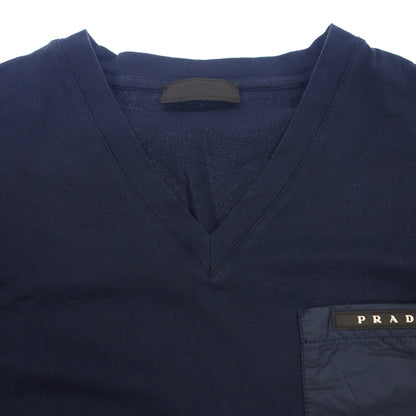 Very good condition ◆ Prada Sports Chest Pocket T-shirt Men's Size M Navy PRADA SPORTS [AFB48] 