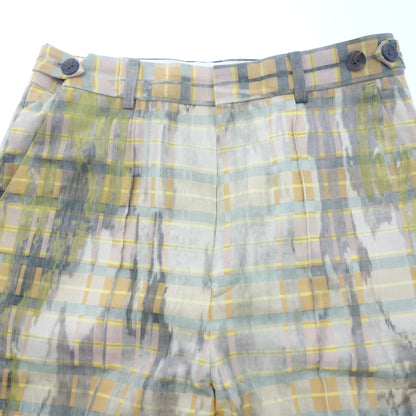 Good condition◆Cavan Camouflage Check Print Wide Pants Cotton Polyester Women's Yellow Size Unknown CABaN [AFB8] 