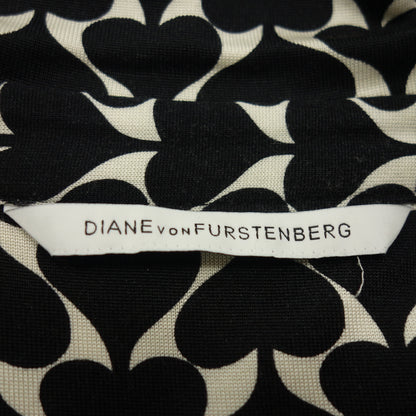 状况良好 ◆ 黛安·冯芙丝汀宝 (Diane Von Furstenberg) 长袖连衣裙丝绸全身图案黑色尺寸 0 DIANE VON FURSTENBERG [AFB13] 