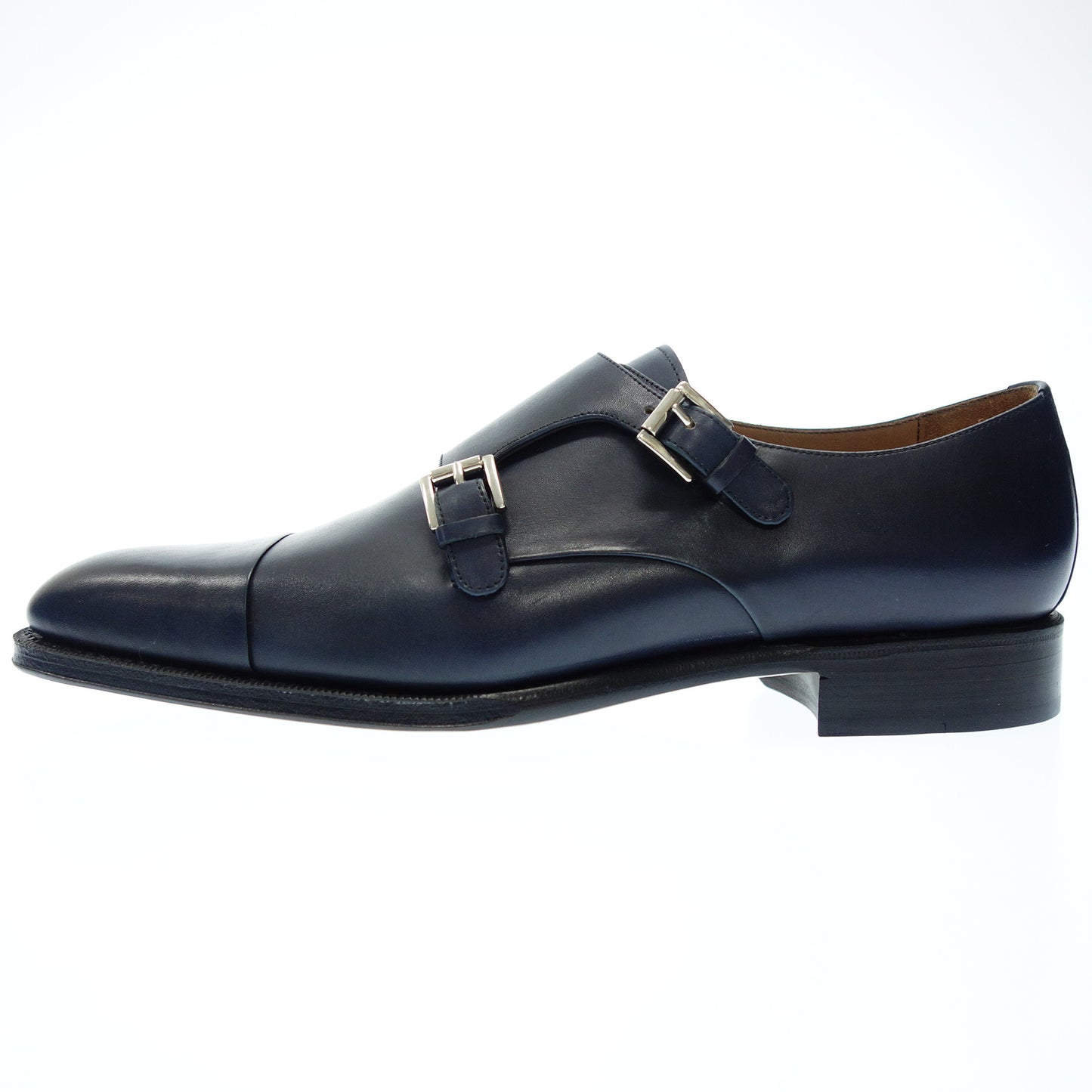 Like new◆YANKO Leather Shoes Double Monk 14453 Men's 8 Navy YANKO [AFD7] 