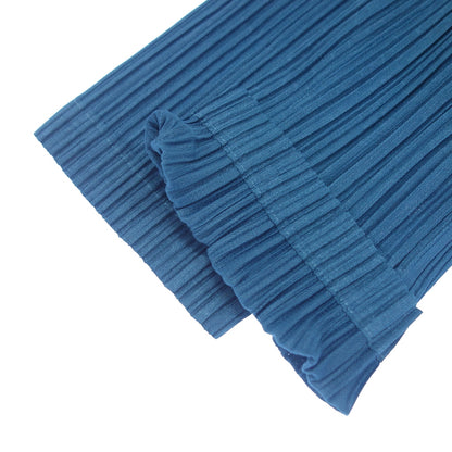 Very good condition ◆ Pleats Please Fringe Long Cardigan Women's Blue Size 2 PP71-JA793 PLEATS PLEASE [AFB29] 