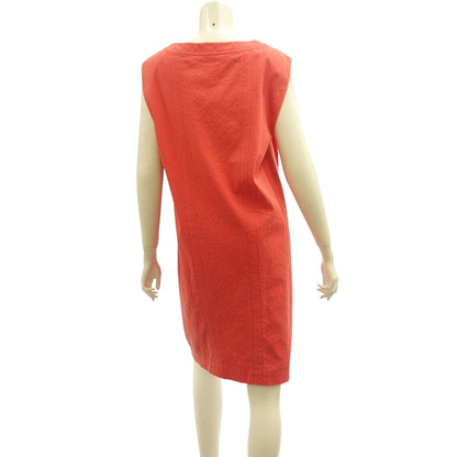 Good condition◆Hermes Sleeveless Dress Cotton Women's Red Size 34 Hermes [AFB4] 