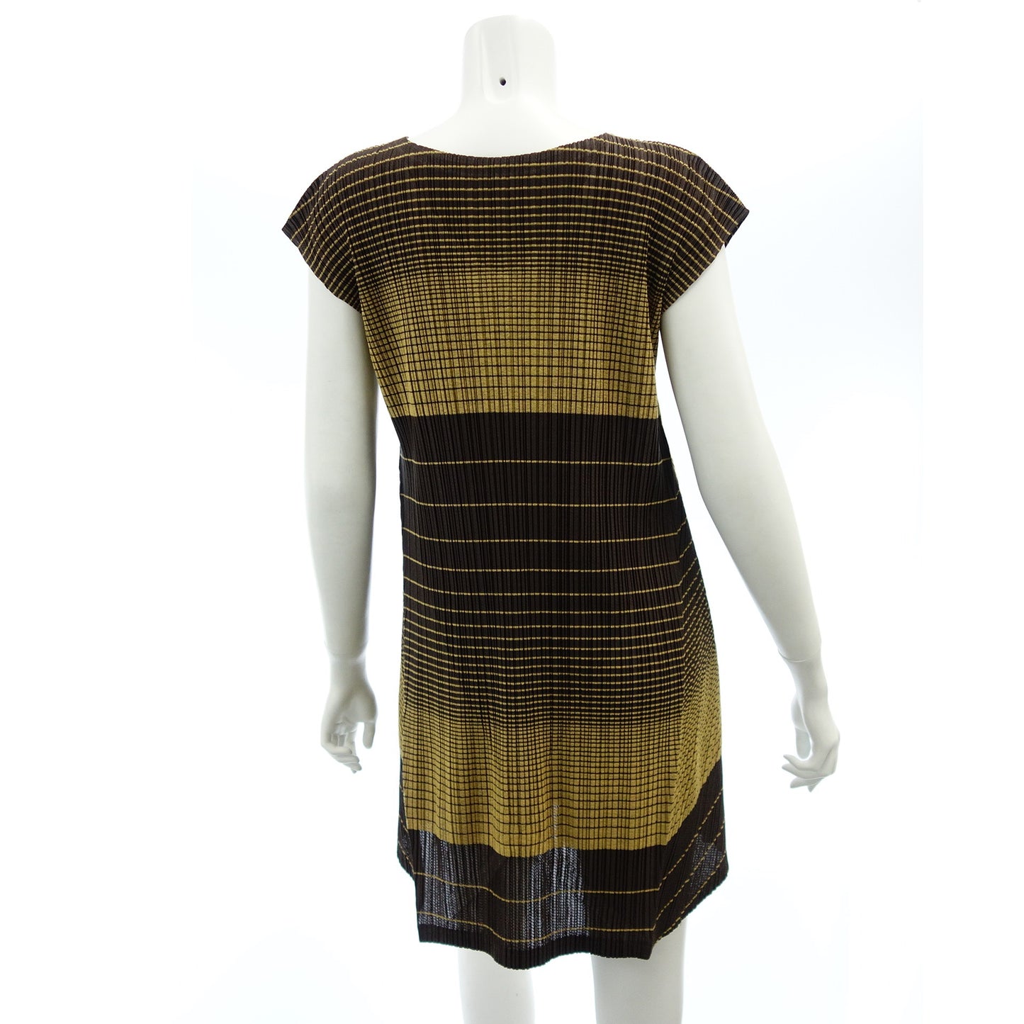 Pleats Please Dress Sleeveless Bicolor Women's Brown/Yellow 3 PLEATS PLEASE [AFB24] [Used] 