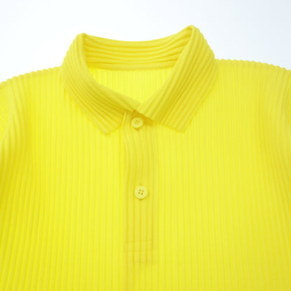 ISSEY MIYAKE HOMME PLISSE 衬衫短袖套头衫 HP11JM127 男士 黄色 2 ISSEY MIYAKE HOMME PLISSE [AFB49] [二手] 