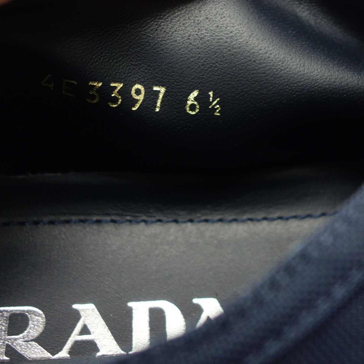 状况良好◆普拉达系带运动鞋 4E3397 男士 6.5 黑色 PRADA [AFD1] 