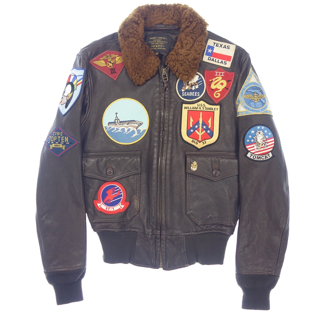 Good Condition◆Cockpit Jacket Type G-1 Movie Heroes Goatskin Men's Size 38 Brown COCKPIT TYPE G-1 MOVIE HIROES [AFG1] 