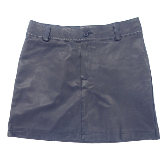 Very good condition ◆ Agnes b. Skirt Leather Women's Size 38 Navy agnes b. [AFB17] 