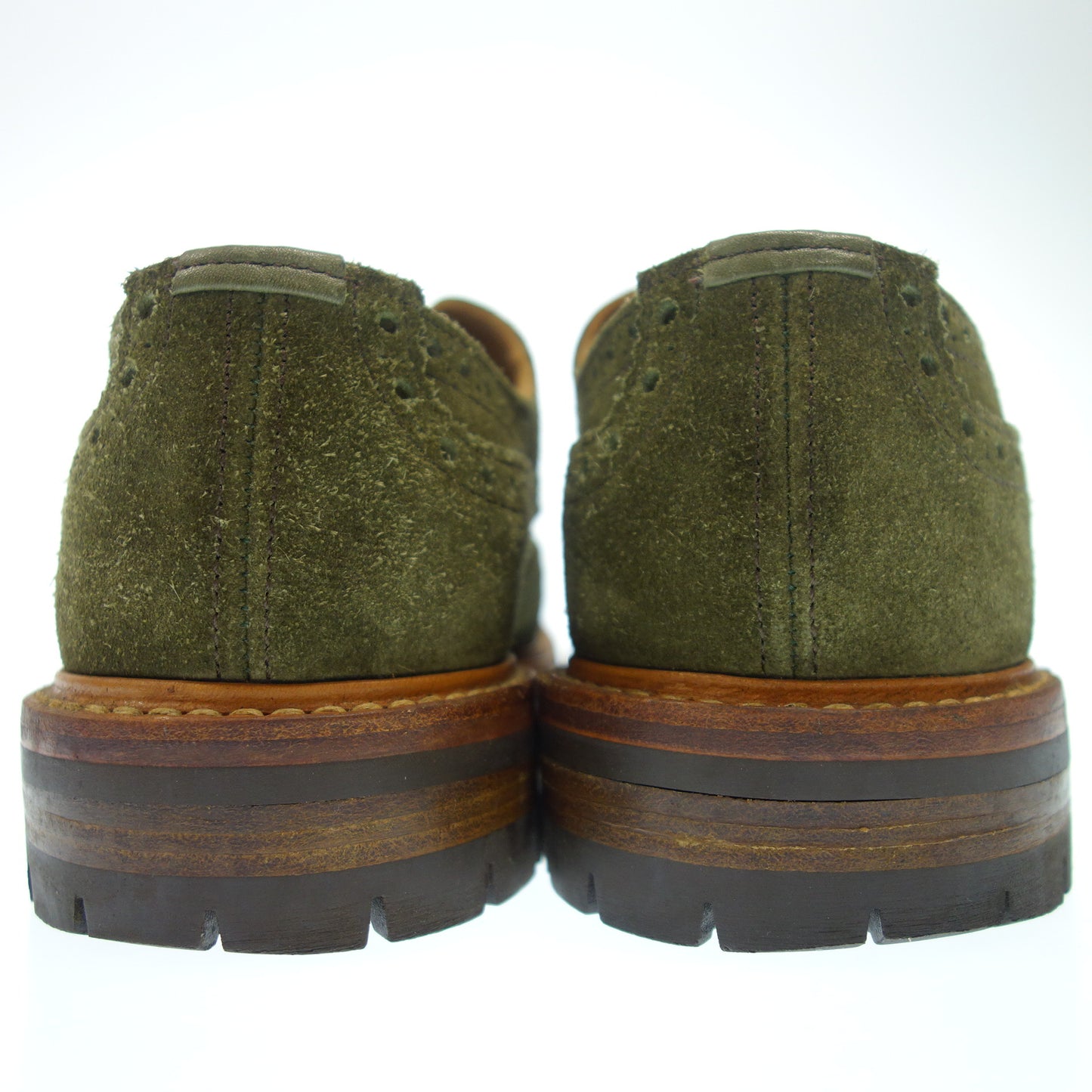 Very good condition ◆ Tricker's Leather Shoes Suede Burton M5633 Men's 7.5 Green Tricker's [AFD1] 