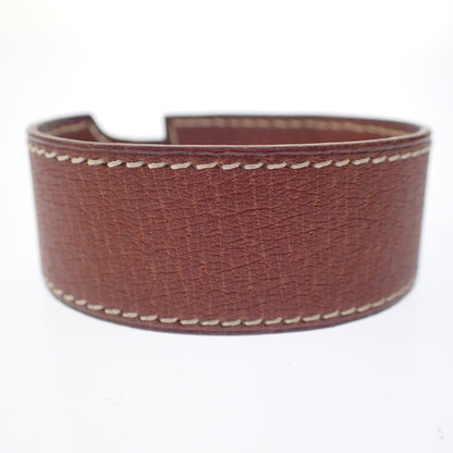 Good condition◆Hermes bracelet Artemis leather gold hardware □E carved M size brown HERMES [AFI12] 