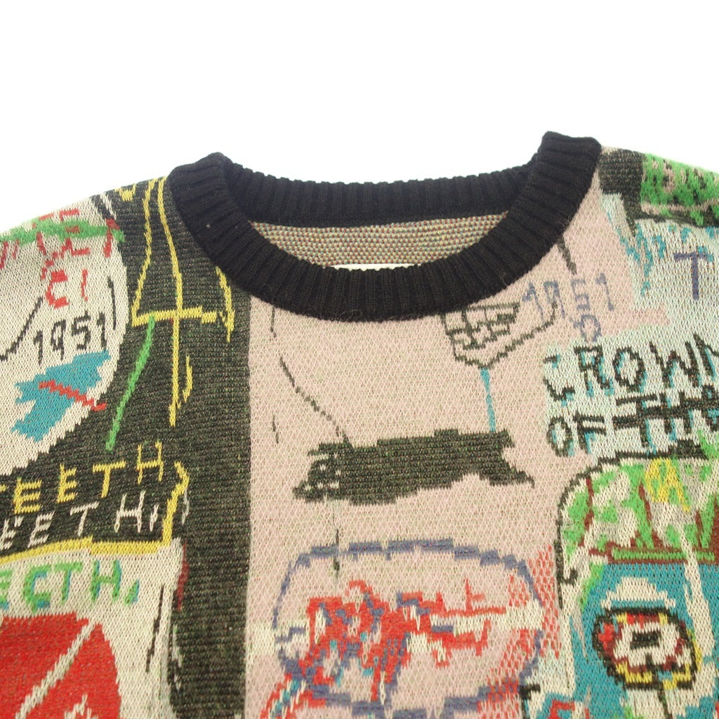 Very good condition◆WACKO MARIA Jean-Michel Basquiat knit sweater 22AW Men's Multicolor Size M All over pattern WACKO MARIA Jean-Michel Basquiat [AFB15] 