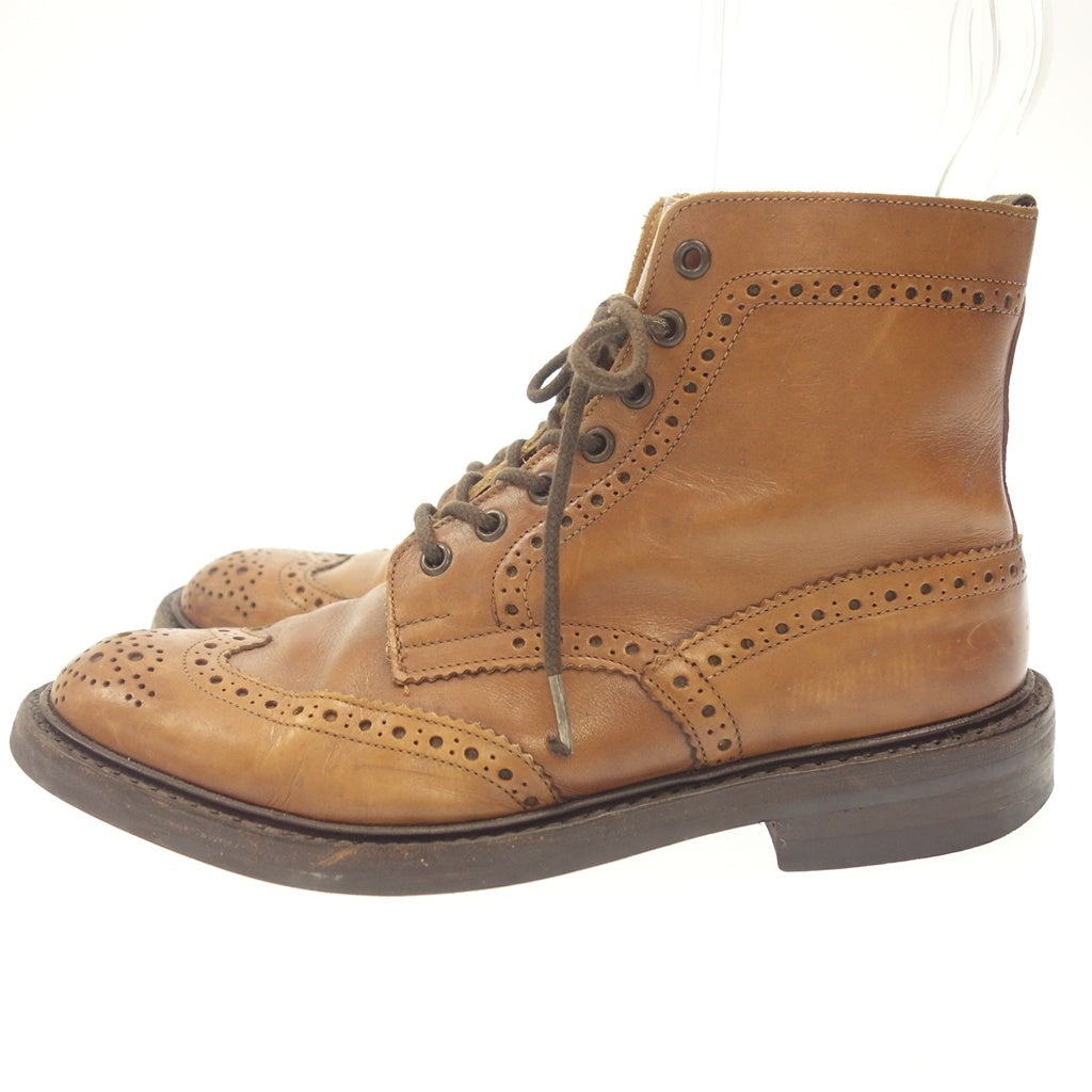 二手 ◆Trickers 乡村靴 Moulton M2508 男式棕色 8.5 码 TRICKERS MALTON [AFC41] 