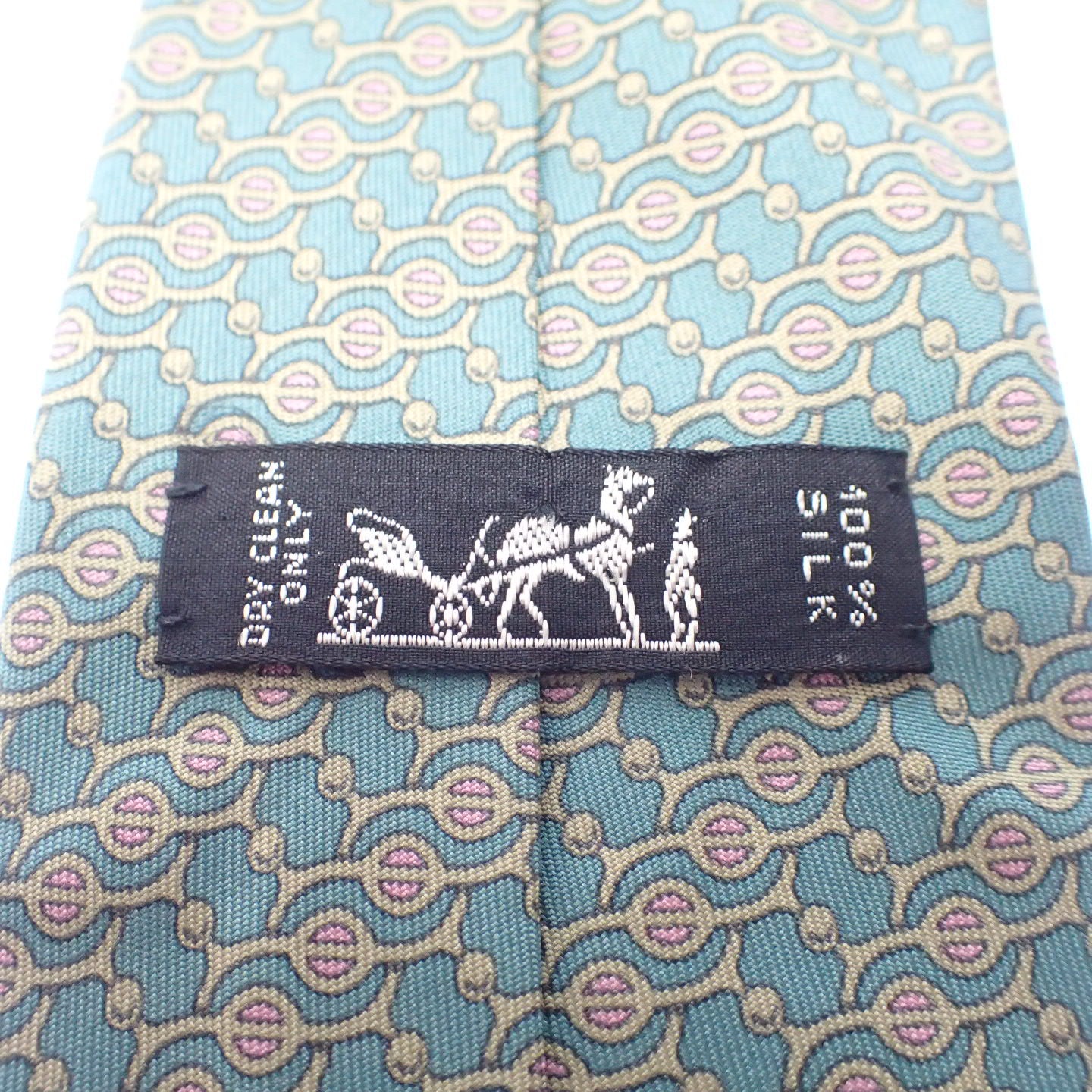 Good condition◆Hermes tie 100% silk wood pattern &amp; all over pattern HERMES 2 piece set [AFI4] 