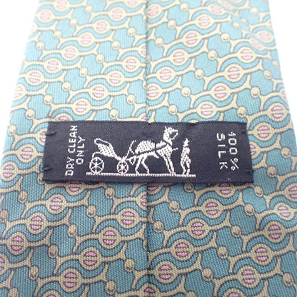 Good condition◆Hermes tie 100% silk wood pattern &amp; all over pattern HERMES 2 piece set [AFI4] 