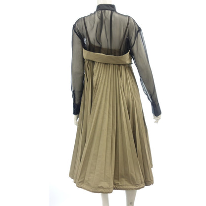 Good condition ◆ Sacai Dress Matte Taffeta Dress 23AW Polyester Women's Size 2 Khaki 23-06896 sacai [AFB45] 