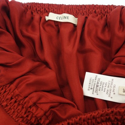 Good condition ◆ Celine skirt Phoebe period pleated silk ladies red size 36 CELINE [AFB45] 