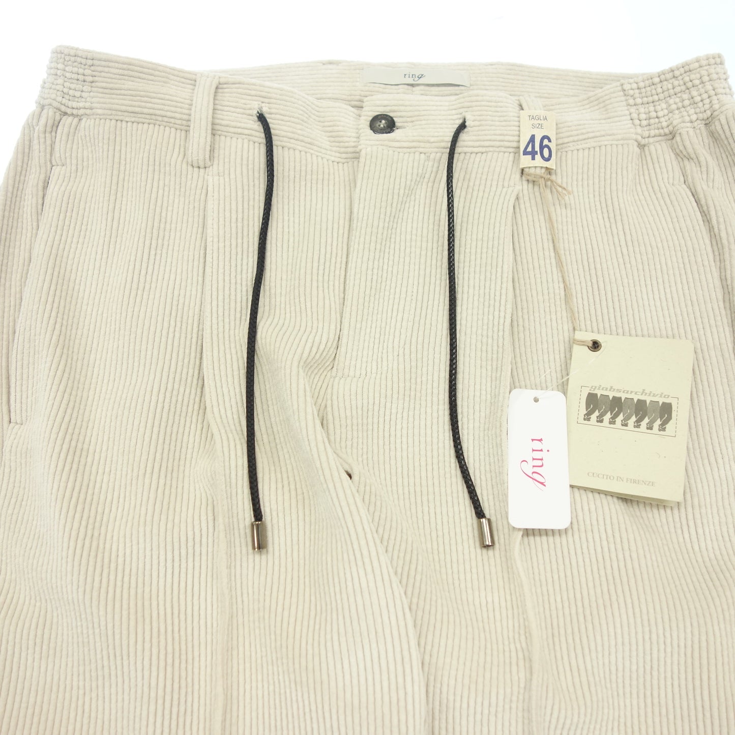 Jabs ARCHIVIO slacks Masaccio corduroy polyester men's off-white 46 giab's ARCHIVIO MASACCIO [AFB49] [Used] 