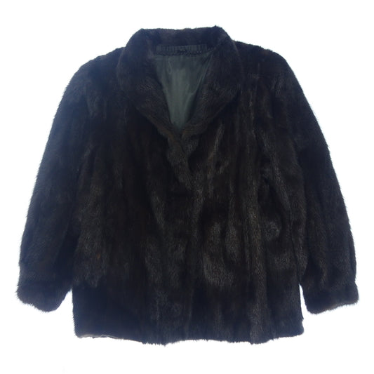 Used ◆No brand fur jacket mink dark brown size 15 [AFF19] 